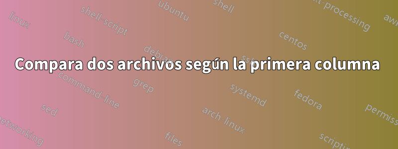 Compara dos archivos según la primera columna