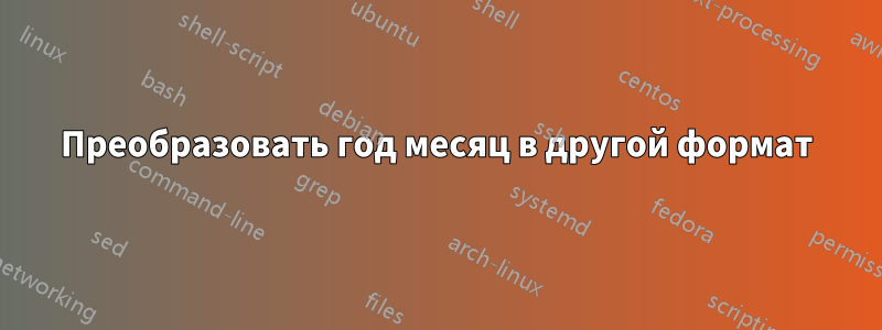 Преобразовать год месяц в другой формат