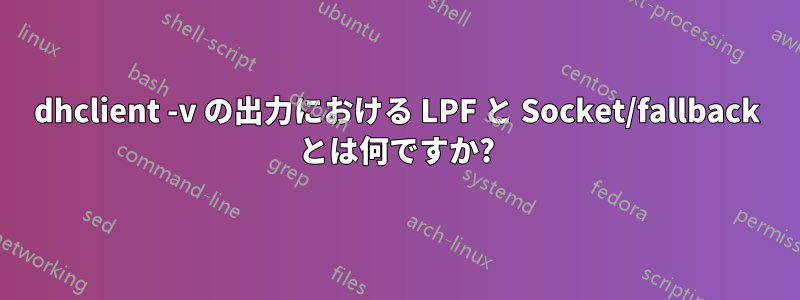 dhclient -v の出力における LPF と Socket/fallback とは何ですか?