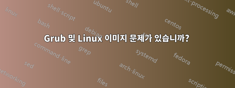 Grub 및 Linux 이미지 문제가 있습니까?