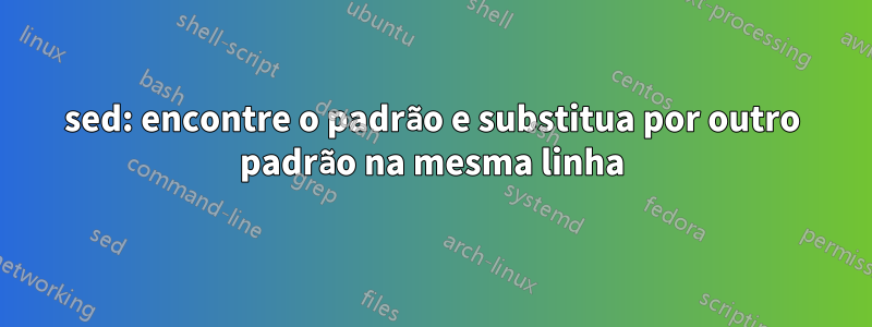 sed: encontre o padrão e substitua por outro padrão na mesma linha