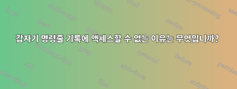 갑자기 명령줄 기록에 액세스할 수 없는 이유는 무엇입니까?