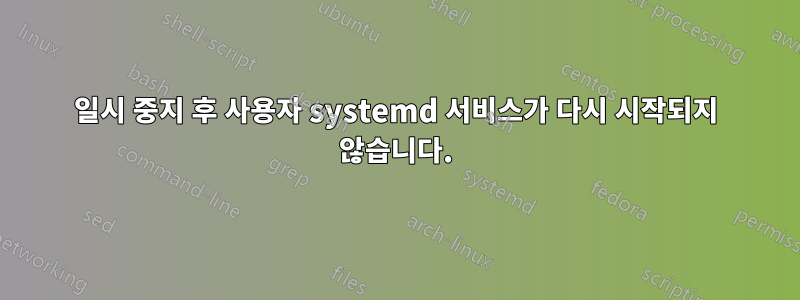 일시 중지 후 사용자 systemd 서비스가 다시 시작되지 않습니다.