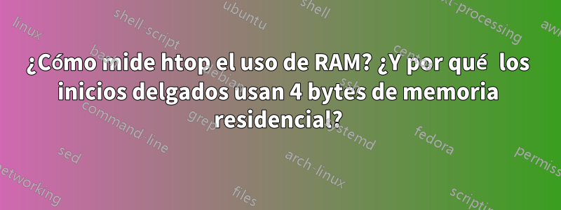 ¿Cómo mide htop el uso de RAM? ¿Y por qué los inicios delgados usan 4 bytes de memoria residencial?