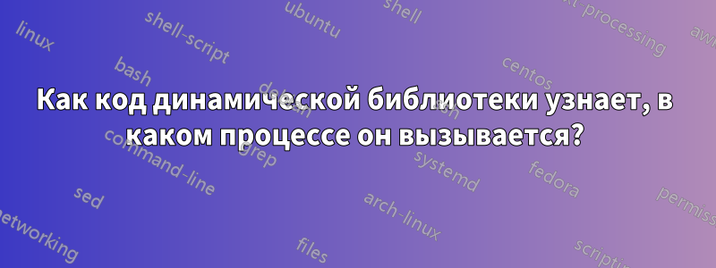 Как код динамической библиотеки узнает, в каком процессе он вызывается?