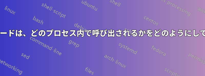 動的ライブラリのコードは、どのプロセス内で呼び出されるかをどのようにして知るのでしょうか?