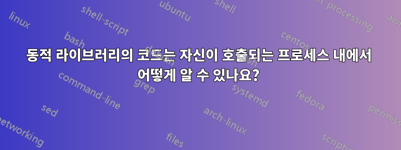 동적 라이브러리의 코드는 자신이 호출되는 프로세스 내에서 어떻게 알 수 있나요?