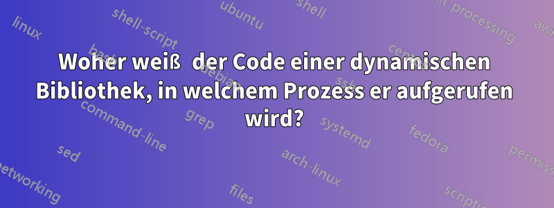 Woher weiß der Code einer dynamischen Bibliothek, in welchem ​​Prozess er aufgerufen wird?