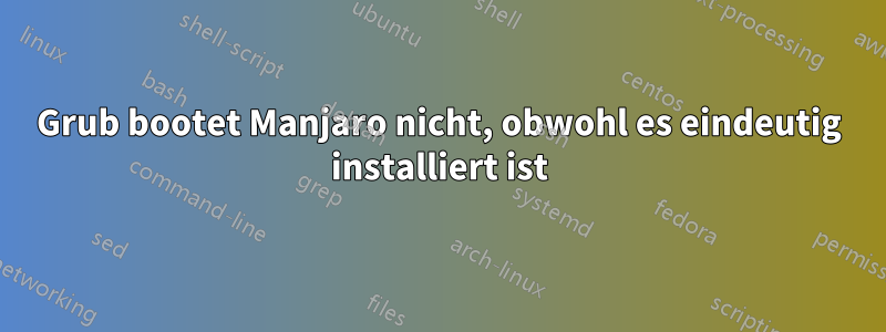 Grub bootet Manjaro nicht, obwohl es eindeutig installiert ist