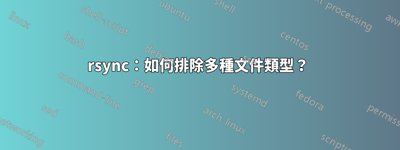 rsync：如何排除多種文件類型？