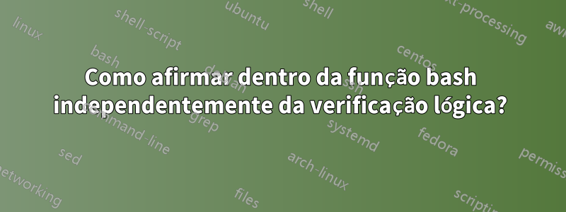 Como afirmar dentro da função bash independentemente da verificação lógica?