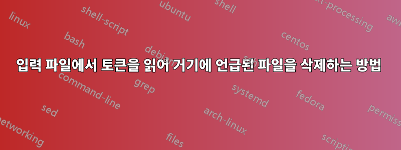 입력 파일에서 토큰을 읽어 거기에 언급된 파일을 삭제하는 방법