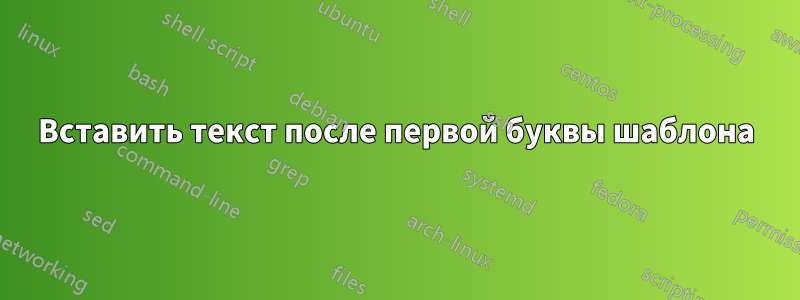 Вставить текст после первой буквы шаблона