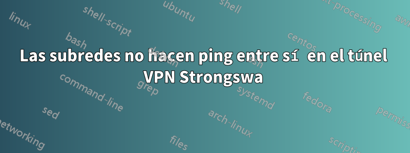 Las subredes no hacen ping entre sí en el túnel VPN Strongswa