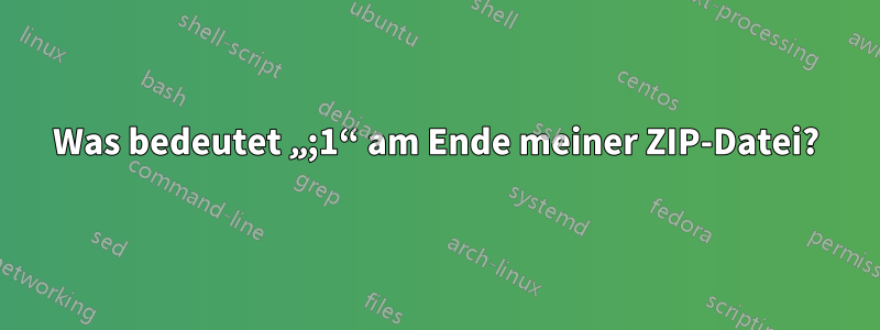 Was bedeutet „;1“ am Ende meiner ZIP-Datei?