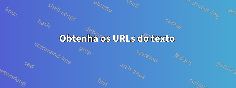 Obtenha os URLs do texto