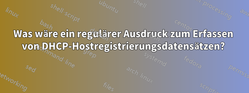 Was wäre ein regulärer Ausdruck zum Erfassen von DHCP-Hostregistrierungsdatensätzen?