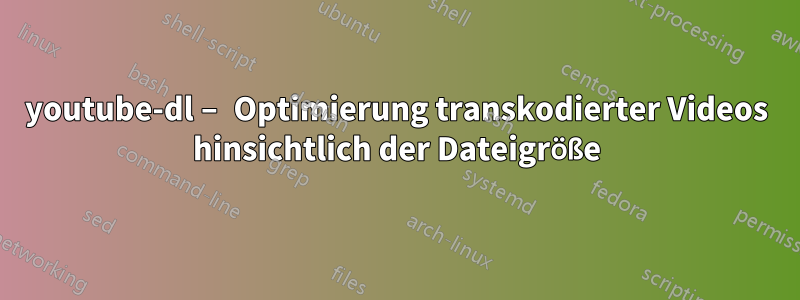 youtube-dl – Optimierung transkodierter Videos hinsichtlich der Dateigröße