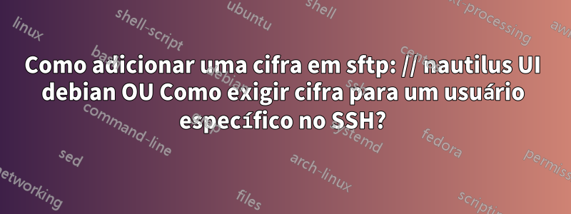 Como adicionar uma cifra em sftp: // nautilus UI debian OU Como exigir cifra para um usuário específico no SSH?