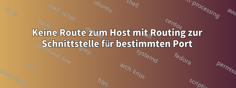 Keine Route zum Host mit Routing zur Schnittstelle für bestimmten Port