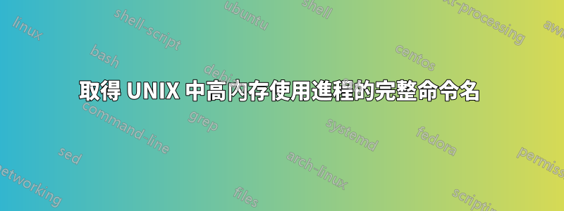 取得 UNIX 中高內存使用進程的完整命令名