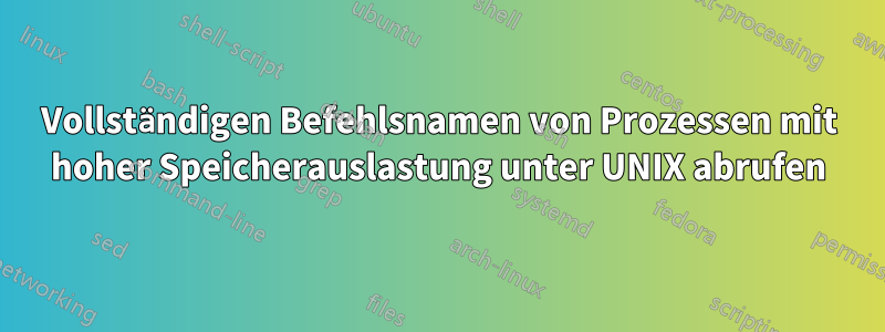 Vollständigen Befehlsnamen von Prozessen mit hoher Speicherauslastung unter UNIX abrufen