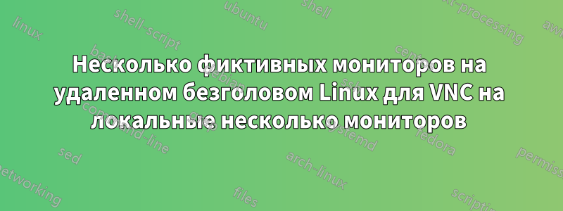 Несколько фиктивных мониторов на удаленном безголовом Linux для VNC на локальные несколько мониторов