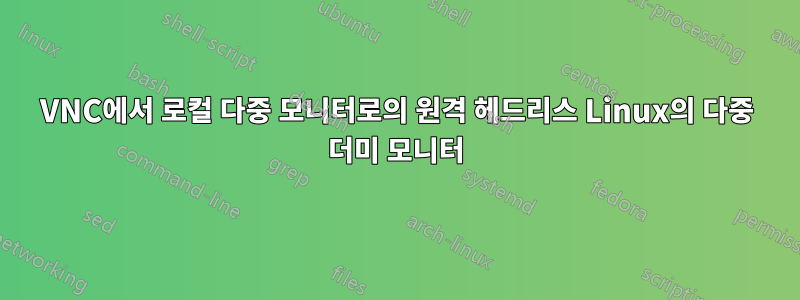 VNC에서 로컬 다중 모니터로의 원격 헤드리스 Linux의 다중 더미 모니터