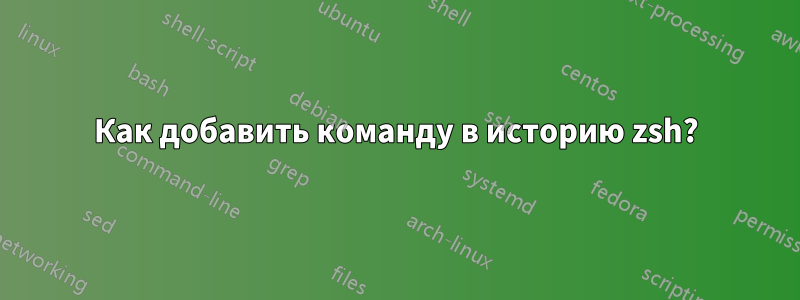 Как добавить команду в историю zsh?