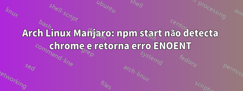 Arch Linux Manjaro: npm start não detecta chrome e retorna erro ENOENT