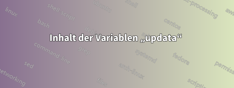 Inhalt der Variablen „updata“