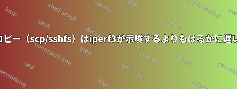 コピー（scp/sshfs）はiperf3が示唆するよりもはるかに遅い