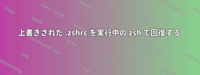 上書きされた .zshrc を実行中の zsh で回復する