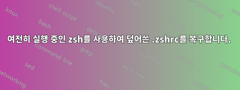 여전히 실행 중인 zsh를 사용하여 덮어쓴 .zshrc를 복구합니다.