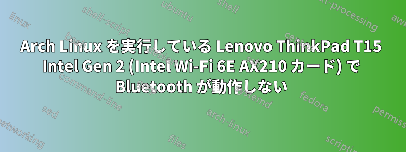 Arch Linux を実行している Lenovo ThinkPad T15 Intel Gen 2 (Intel Wi-Fi 6E AX210 カード) で Bluetooth が動作しない