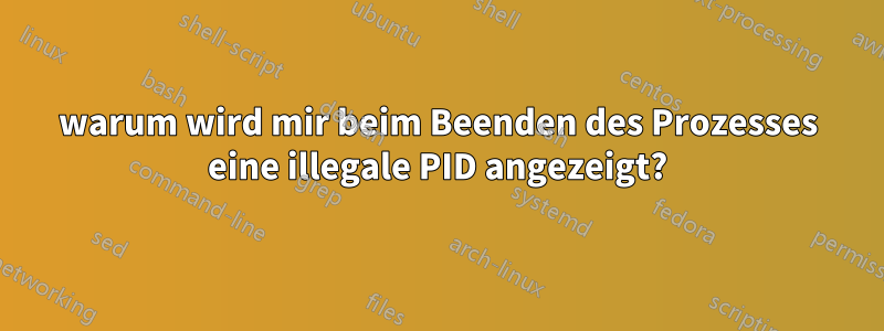 warum wird mir beim Beenden des Prozesses eine illegale PID angezeigt?