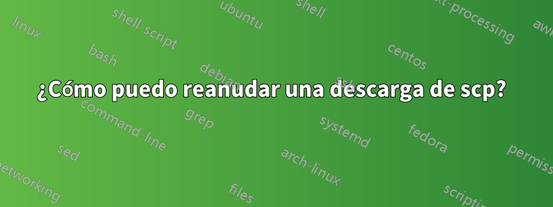 ¿Cómo puedo reanudar una descarga de scp? 