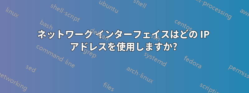 ネットワーク インターフェイスはどの IP アドレスを使用しますか?