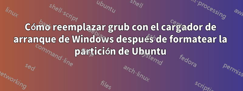 Cómo reemplazar grub con el cargador de arranque de Windows después de formatear la partición de Ubuntu