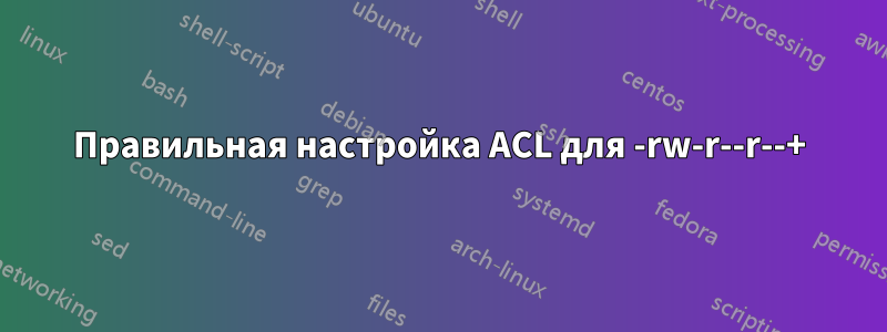 Правильная настройка ACL для -rw-r--r--+