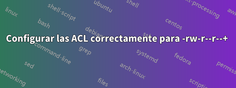 Configurar las ACL correctamente para -rw-r--r--+