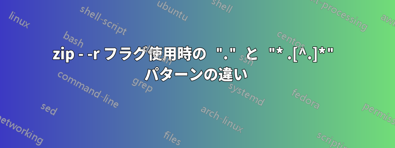 zip - -r フラグ使用時の "." と "* .[^.]*" パターンの違い