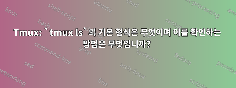 Tmux: `tmux ls`의 기본 형식은 무엇이며 이를 확인하는 방법은 무엇입니까?