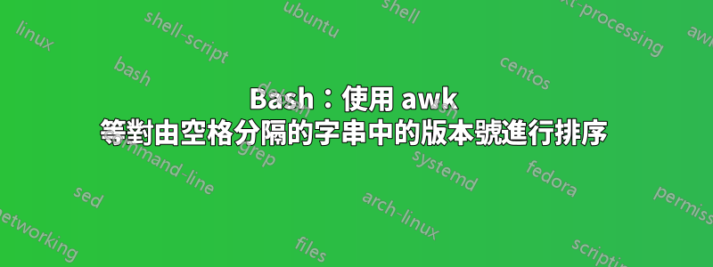 Bash：使用 awk 等對由空格分隔的字串中的版本號進行排序