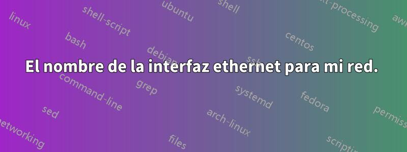 El nombre de la interfaz ethernet para mi red.