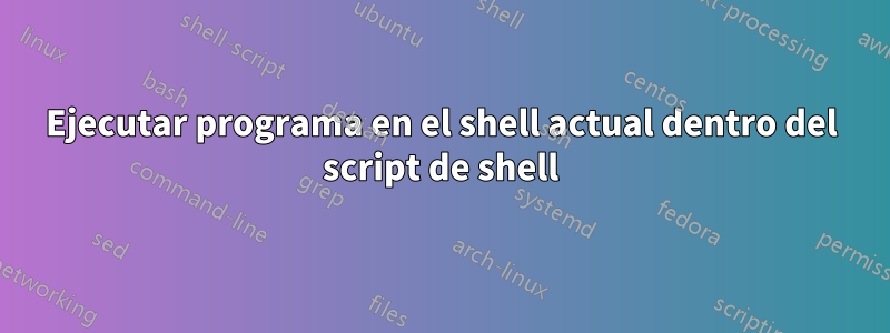 Ejecutar programa en el shell actual dentro del script de shell