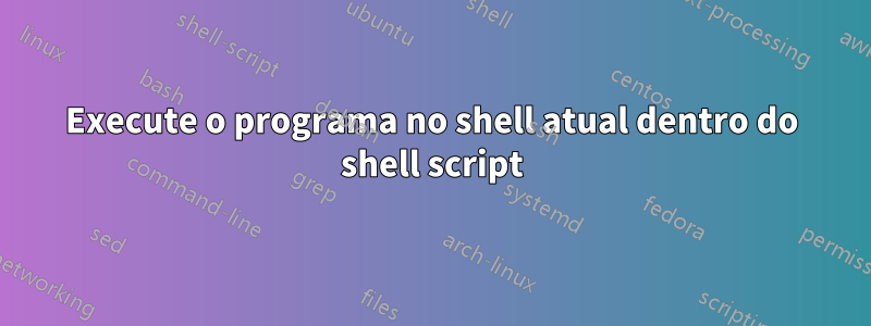 Execute o programa no shell atual dentro do shell script