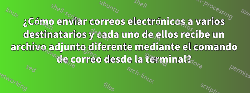 ¿Cómo enviar correos electrónicos a varios destinatarios y cada uno de ellos recibe un archivo adjunto diferente mediante el comando de correo desde la terminal?