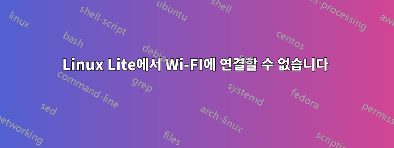 Linux Lite에서 Wi-FI에 연결할 수 없습니다