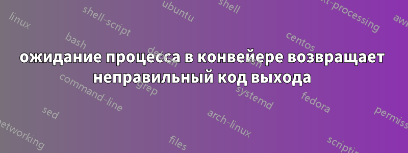 ожидание процесса в конвейере возвращает неправильный код выхода